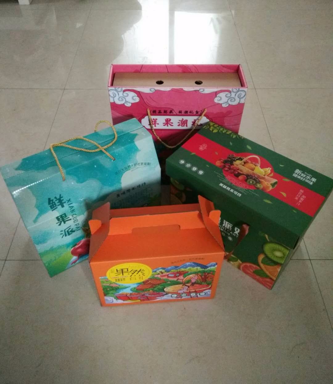紙上印包裝  蘋果、水晶梨、橙子、櫻桃、獼猴桃等5-8斤8-12斤新款通用水果禮盒